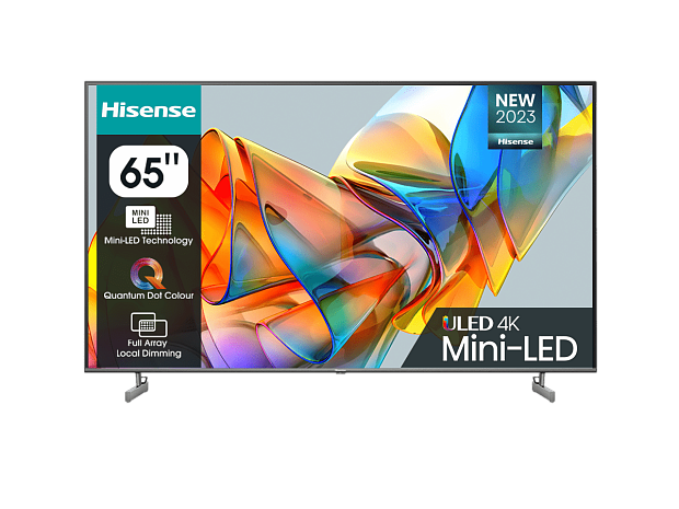 Телевизор Mini LED 65 Hisense/ 65, Ultra HD, Smart TV (ОС VIDAA U6), Wi-Fi, DVB-T2/T/C/S2/S, HDR 10, Bluetooth, 2х10W, CI(1.4), 3HDMI, 2USB, Voice - 3