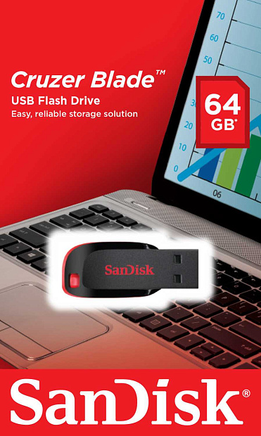 Флеш-накопитель SanDisk 64Gb Cruzer Blade USB 2.0 - 3