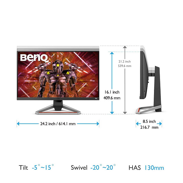 Монитор BenQ EX2710U LCD 27 3840x2160(UHD 4K) IPS,165 Гц, HDMI, DP, Height adj, Pivot, Swivel - 5