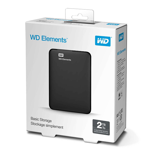 Внешний Жесткий диск Western Digital Elements Portable WDBU6Y0020BBK-WESN 2TB 2.5 5400 RPM USB 3.0 Black (C6B) - 10