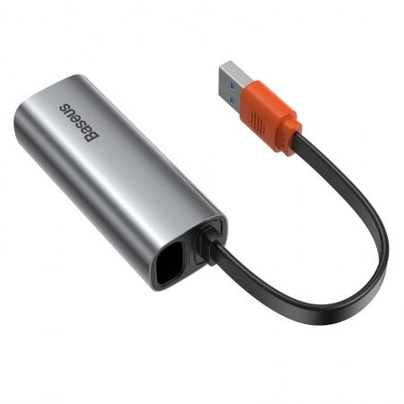 Адаптер сетевой BASEUS Steel Cannon, USB A- LAN, темно-серый - 5 Адаптер сетевой BASEUS Steel Cannon, USB A- LAN, темно-серый - 5