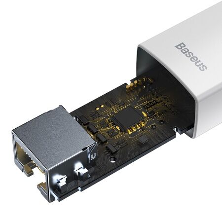 Переходник/Адаптер BASEUS Lite Series Ethernet Adapter, USB A- RJ45 (1000Mbps), белый - 6 Переходник/Адаптер BASEUS Lite Series Ethernet Adapter, USB A- RJ45 (1000Mbps), белый - 6