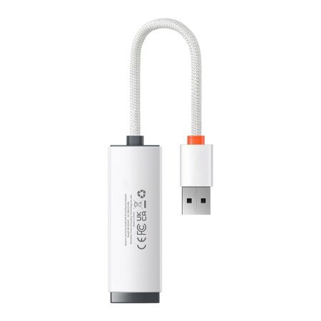 Переходник/Адаптер BASEUS Lite Series Ethernet Adapter, USB A- RJ45 (100Mbps), белый - 2 Переходник/Адаптер BASEUS Lite Series Ethernet Adapter, USB A- RJ45 (100Mbps), белый - 2