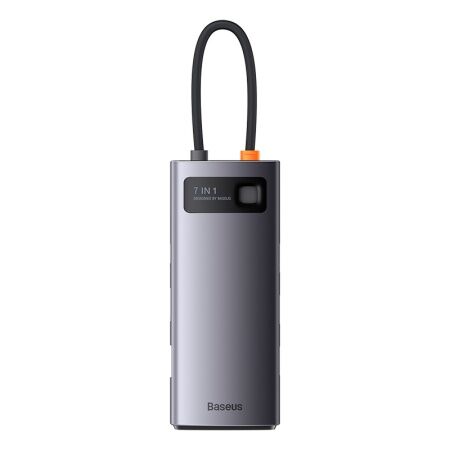 Переходник/Адаптер BASEUS Metal Gleam Series 7-in-1, Разветвитель, Type-C - 3xUSB3.0 HDMIPDRJ45VGA, (WKWG020113) серый - 1 Переходник/Адаптер BASEUS Metal Gleam Series 7-in-1, Разветвитель, Type-C - 3xUSB3.0 HDMIPDRJ45VGA, (WKWG020113) серый - 1