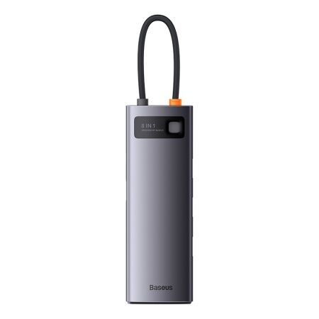 Переходник/Адаптер BASEUS Metal Gleam Series 8-in-1, Разветвитель, Type-C - 3USB3.0PDHDMISD/TFVGA, серый - 1 Переходник/Адаптер BASEUS Metal Gleam Series 8-in-1, Разветвитель, Type-C - 3USB3.0PDHDMISD/TFVGA, серый - 1
