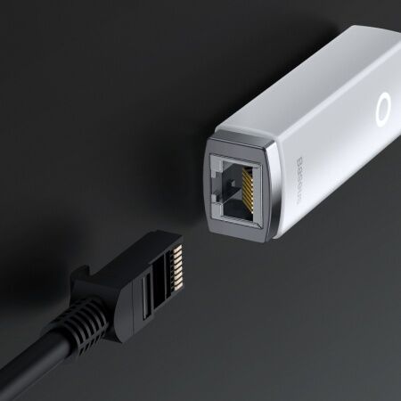 Переходник/Адаптер BASEUS Lite Series Ethernet Adapter, USB A- RJ45 (1000Mbps), белый - 4 Переходник/Адаптер BASEUS Lite Series Ethernet Adapter, USB A- RJ45 (1000Mbps), белый - 4