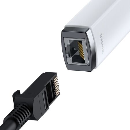 Переходник/Адаптер BASEUS Lite Series Ethernet Adapter, USB A- RJ45 (1000Mbps), белый - 2 Переходник/Адаптер BASEUS Lite Series Ethernet Adapter, USB A- RJ45 (1000Mbps), белый - 2