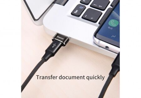 Переходник BASEUS Male OTG, USB - Type-C, 5А, черный - 6 Переходник BASEUS Male OTG, USB - Type-C, 5А, черный - 6