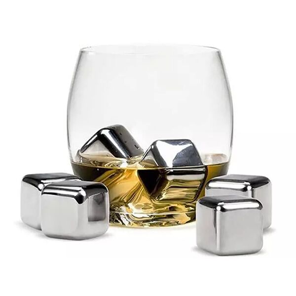 Охлаждающие камни для напитков Circle Joy Stainless Steel Ice Cubes CJ-BK03 4 шт. (серебро) - 4 Охлаждающие камни для напитков Circle Joy Stainless Steel Ice Cubes CJ-BK03 4 шт. (серебро) - 4