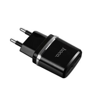 СЗУ HOCO C12 Smart 2xUSB, 2.4А  USB кабель Lightning 8-pin, 1м (черный) - 4