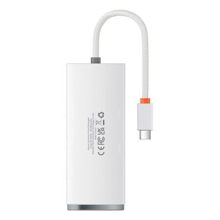 Переходник/Адаптер BASEUS Lite Series 4-Port, Разветвитель, Type-C - 4xUSB3.0, белый, кабель 0,25см - 3 Переходник/Адаптер BASEUS Lite Series 4-Port, Разветвитель, Type-C - 4xUSB3.0, белый, кабель 0,25см - 3