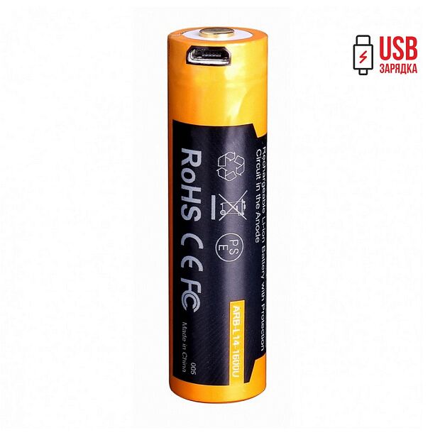 Аккумулятор 14500 Fenix 1600U mAh с разъемом для USB, ARB-L14-1600U - 2 Аккумулятор 14500 Fenix 1600U mAh с разъемом для USB, ARB-L14-1600U - 2