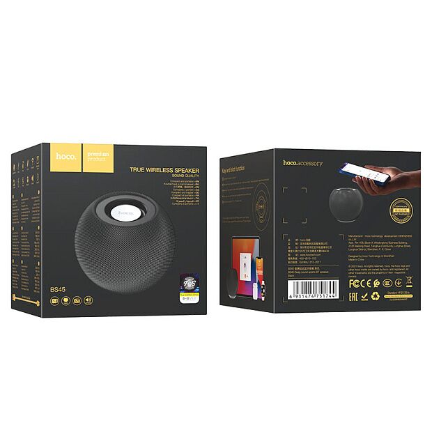 Беспроводная колонка Hoco BS45 (Bluetooth 5.0 5W 500mAh) (Black) - 4 Беспроводная колонка Hoco BS45 (Bluetooth 5.0 5W 500mAh) (Black) - 4