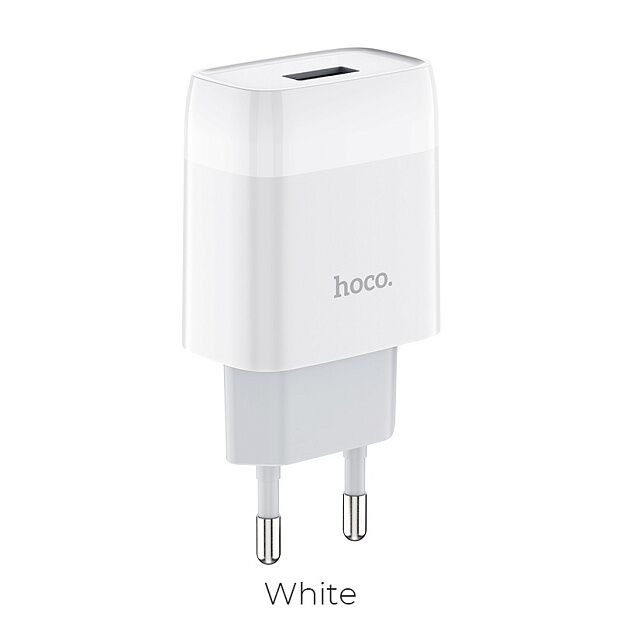 СЗУ HOCO C72A Glorious 1xUSB, 2.1А  USB кабель Type-C, 1м (белый) - 8