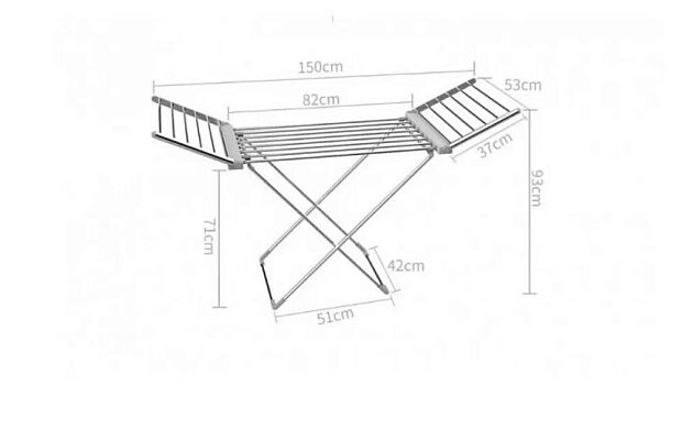Электрическая сушилка для белья Qindao Constant Temperature Electric Folding Drying (Silver) - 2 Электрическая сушилка для белья Qindao Constant Temperature Electric Folding Drying (Silver) - 2