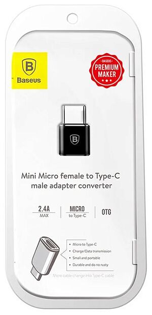 Переходник Baseus OTG с MicroUSB (F) на TypeC CAMOTG-01 (Black) - 6 Переходник Baseus OTG с MicroUSB (F) на TypeC CAMOTG-01 (Black) - 6