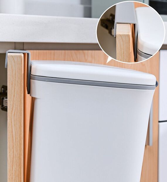 Подвесное мусорное ведро для кухни Six Percent Slider Wall-Mounted Trash Bucket 9L (White) - 6 Подвесное мусорное ведро для кухни Six Percent Slider Wall-Mounted Trash Bucket 9L (White) - 6