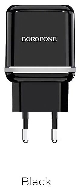 СЗУ BOROFONE BA25A Outstanding 2xUSB, 2.4А (черный) - 2 СЗУ BOROFONE BA25A Outstanding 2xUSB, 2.4А (черный) - 2