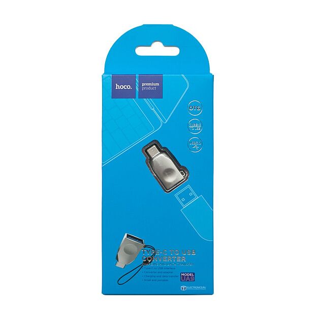 OTG адаптер HOCO UA9 Type-C на USB (серый) - 8 OTG адаптер HOCO UA9 Type-C на USB (серый) - 8