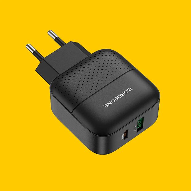 СЗУ BOROFONE BA46A Premium 1xUSB QC3.0 USB-C PD 18W, 3A (черный) - 2 СЗУ BOROFONE BA46A Premium 1xUSB QC3.0 USB-C PD 18W, 3A (черный) - 2