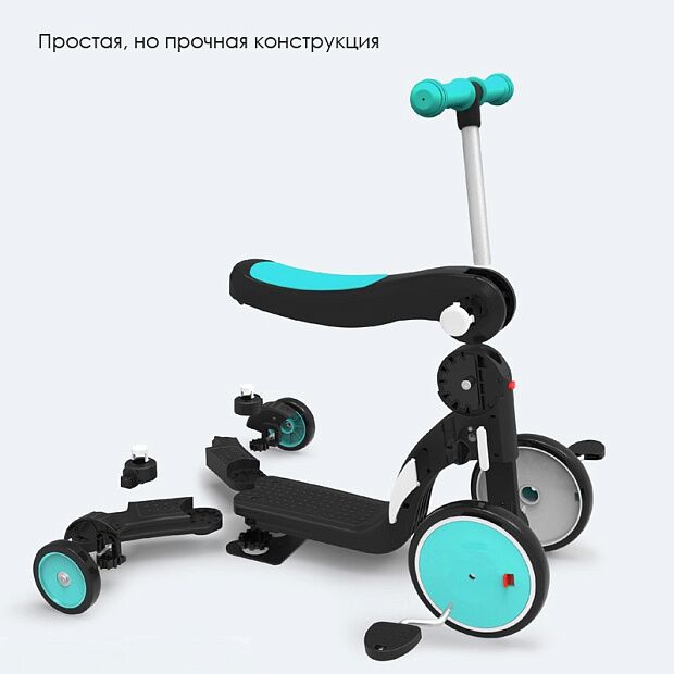 Детский самокат-беговел BEBEHOO Multi-function Deformation Stroller 5-in-1 (Blue/Голубой) - 7 Детский самокат-беговел BEBEHOO Multi-function Deformation Stroller 5-in-1 (Blue/Голубой) - 7