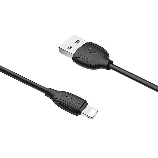 USB кабель BOROFONE BX19 Benefit Lightning 8-pin, 2.4A, 1м, PVC (черный) - 2
