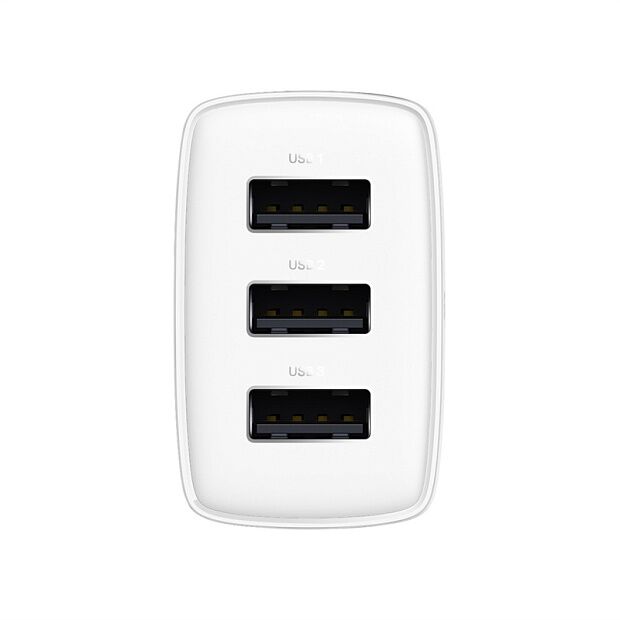 Зарядное устройство BASEUS Compact Charger 3U 3USB, 3.4A, 17W, белый (CCXJ020102) - 2 Зарядное устройство BASEUS Compact Charger 3U 3USB, 3.4A, 17W, белый (CCXJ020102) - 2