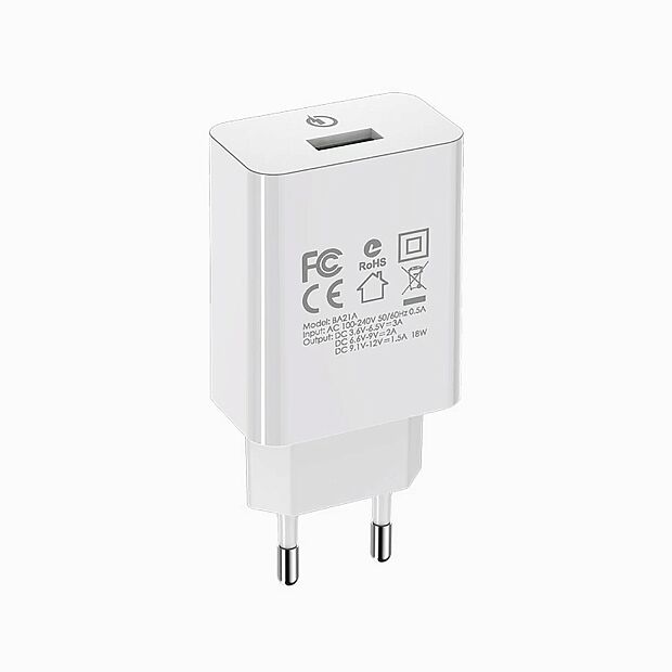 СЗУ BOROFONE BA21A Long Journey 1xUSB QC3.0, 18W, 3А (белый) - 2 СЗУ BOROFONE BA21A Long Journey 1xUSB QC3.0, 18W, 3А (белый) - 2