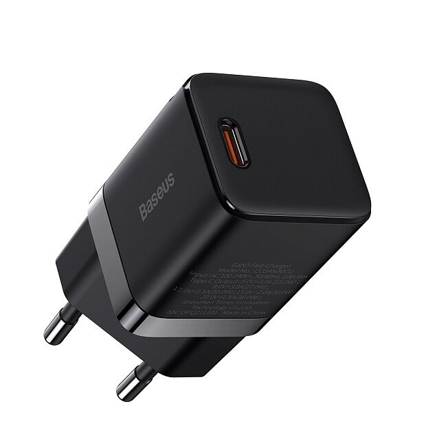 Зарядное устройство BASEUS GaN3 USB-C, 3A, 30W, черный (CCGN010101) - 1 Зарядное устройство BASEUS GaN3 USB-C, 3A, 30W, черный (CCGN010101) - 1