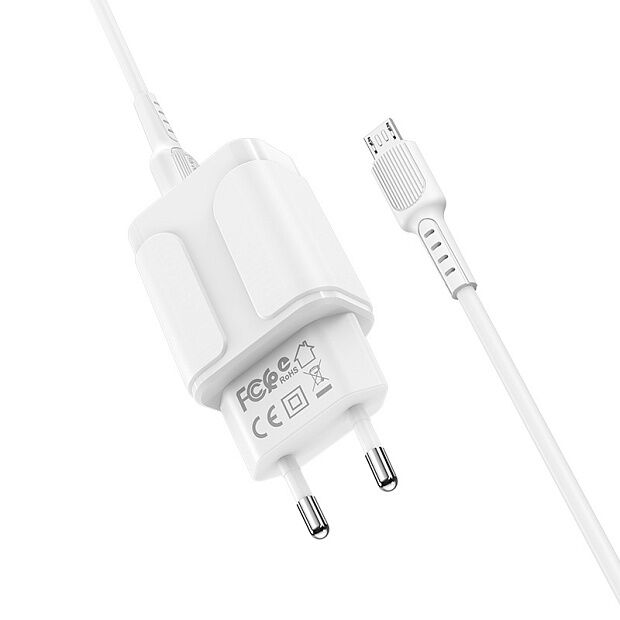 СЗУ BOROFONE BA37A Speedy 2xUSB, 2.4А кабель MicroUSB, 1м (белый) - 5 СЗУ BOROFONE BA37A Speedy 2xUSB, 2.4А кабель MicroUSB, 1м (белый) - 5