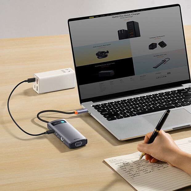 Переходник/Адаптер BASEUS Metal Gleam Series 7-in-1, Разветвитель, Type-C - 3xUSB3.0 HDMIPDRJ45VGA, (WKWG020113) серый - 3 Переходник/Адаптер BASEUS Metal Gleam Series 7-in-1, Разветвитель, Type-C - 3xUSB3.0 HDMIPDRJ45VGA, (WKWG020113) серый - 3