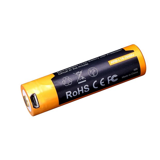 Аккумулятор 18650 Fenix 2600U mAh с разъемом для USB, ARB-L18-2600U - 5 Аккумулятор 18650 Fenix 2600U mAh с разъемом для USB, ARB-L18-2600U - 5