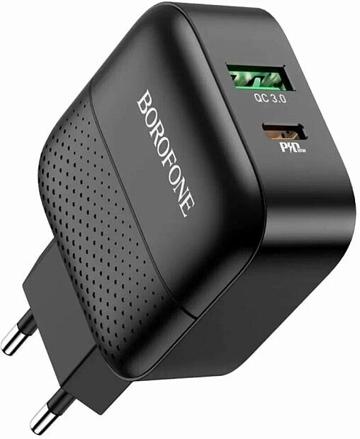 СЗУ BOROFONE BA46A Premium 1xUSB QC3.0 USB-C PD 18W, 3A (черный) - 1 СЗУ BOROFONE BA46A Premium 1xUSB QC3.0 USB-C PD 18W, 3A (черный) - 1