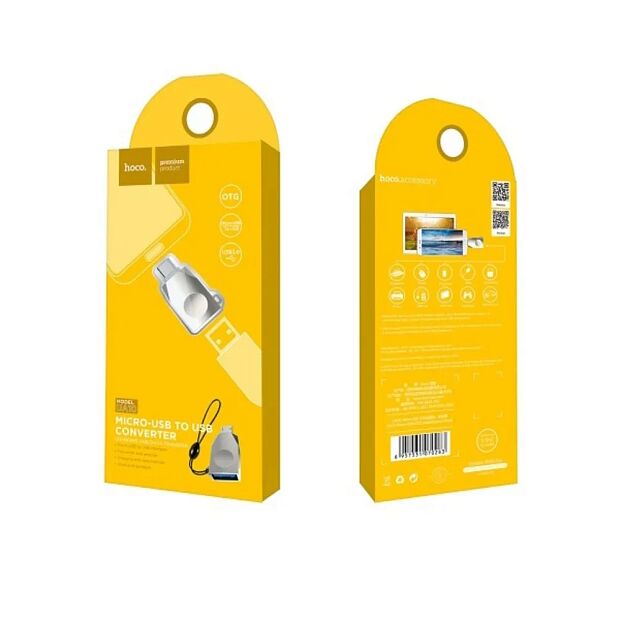 Переходник Hoco UA10 UA10, OTG, USB 3.0 (F) - microUSB (M) серебристый - 4 Переходник Hoco UA10 UA10, OTG, USB 3.0 (F) - microUSB (M) серебристый - 4