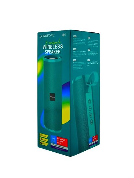 Bluetooth колонка BOROFONE BR1 Beyond Sportive, BT 5.0, 5Wх2, AUX/microSD/USB/FM (голубая) - 5 Bluetooth колонка BOROFONE BR1 Beyond Sportive, BT 5.0, 5Wх2, AUX/microSD/USB/FM (голубая) - 5