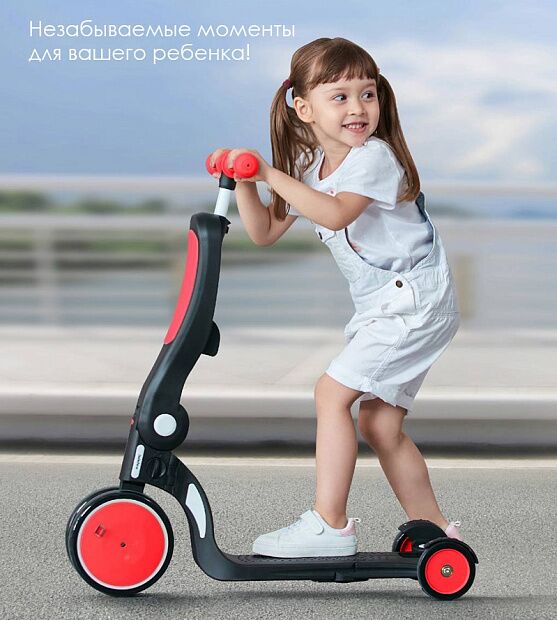 Детский самокат-беговел BEBEHOO Multi-function Deformation Stroller 5-in-1 (Red/Красный) - 4 Детский самокат-беговел BEBEHOO Multi-function Deformation Stroller 5-in-1 (Red/Красный) - 4