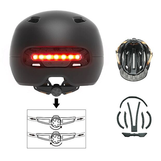 Умный шлем Smart4u City Light Riding Smart Helmet Размер L (Black/Черный) - 6 Умный шлем Smart4u City Light Riding Smart Helmet Размер L (Black/Черный) - 6