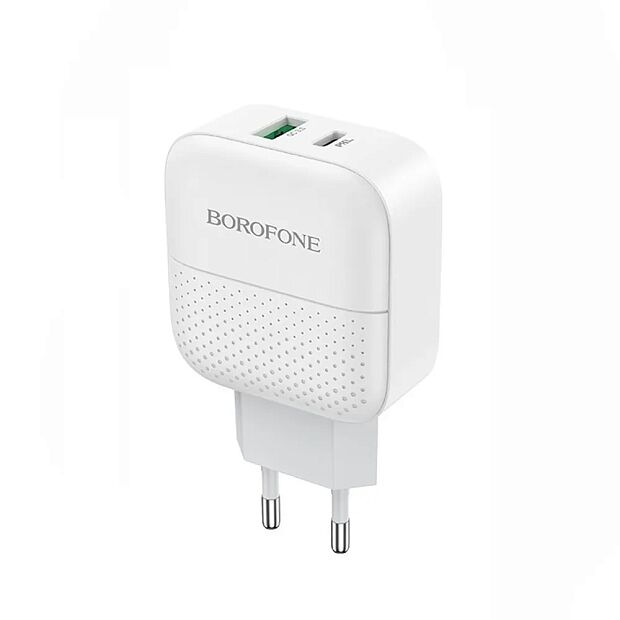 СЗУ BOROFONE BA46A Premium 1xUSB QC3.0  USB-C PD 18W, 3A (белый) - 1