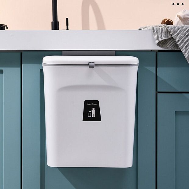 Подвесное мусорное ведро для кухни Six Percent Slider Wall-Mounted Trash Bucket 9L (White) - 5 Подвесное мусорное ведро для кухни Six Percent Slider Wall-Mounted Trash Bucket 9L (White) - 5