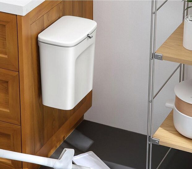 Подвесное мусорное ведро для кухни Six Percent Slider Wall-Mounted Trash Bucket 9L (White) - 3 Подвесное мусорное ведро для кухни Six Percent Slider Wall-Mounted Trash Bucket 9L (White) - 3