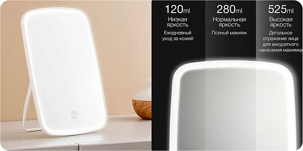 Умное зеркало Jordan Judy Desktop LED Makeup Mirror Rice (White/Белый) - 6 Умное зеркало Jordan Judy Desktop LED Makeup Mirror Rice (White/Белый) - 6