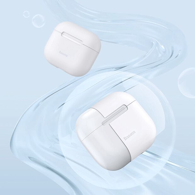 Чехол BASEUS Super Thin Silica Gel Case для AirPods 3, белый - 6 Чехол BASEUS Super Thin Silica Gel Case для AirPods 3, белый - 6