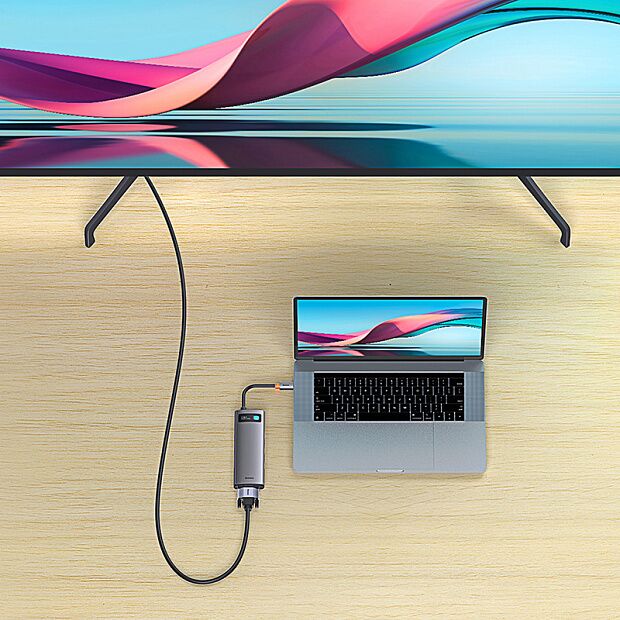 Переходник/Адаптер BASEUS Metal Gleam Series 7-in-1, Разветвитель, Type-C - 3xUSB3.0 HDMIPDRJ45VGA, (WKWG020113) серый - 7 Переходник/Адаптер BASEUS Metal Gleam Series 7-in-1, Разветвитель, Type-C - 3xUSB3.0 HDMIPDRJ45VGA, (WKWG020113) серый - 7