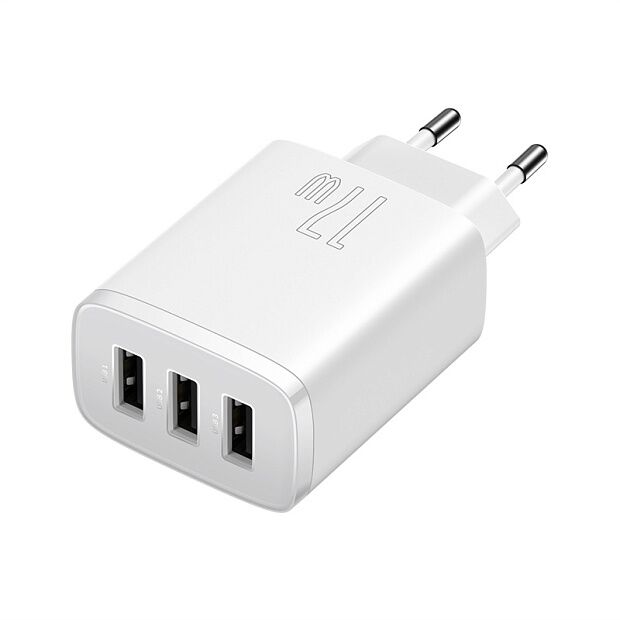 Зарядное устройство BASEUS Compact Charger 3U 3USB, 3.4A, 17W, белый (CCXJ020102) - 3 Зарядное устройство BASEUS Compact Charger 3U 3USB, 3.4A, 17W, белый (CCXJ020102) - 3