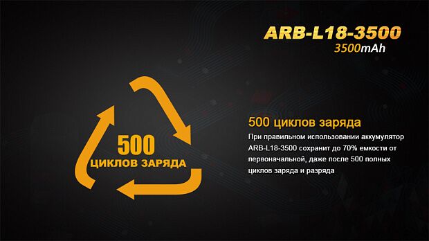Аккумулятор 18650 Fenix ARB-L18-3500 Rechargeable Li-ion Battery - 9 Аккумулятор 18650 Fenix ARB-L18-3500 Rechargeable Li-ion Battery - 9