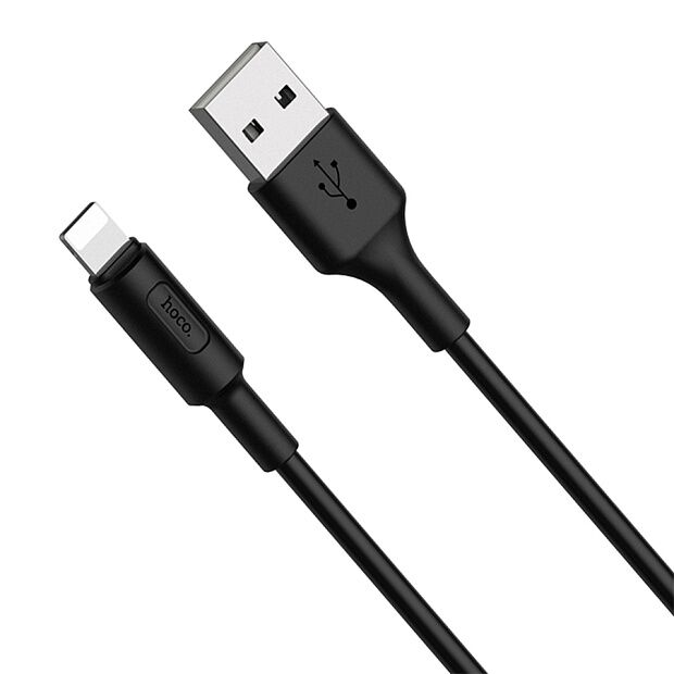USB кабель HOCO X25 Soarer Lightning 8-pin, 1м, PVC (черный) - 1