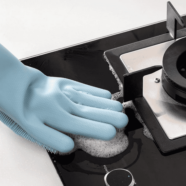 Применение перчаток Xiaomi Silicone Cleaning Glove Пример использования силиконовых перчаток Xiaomi Silicone Cleaning Glove