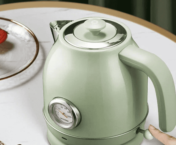 Чайник с датчиком температуры Qcooker Retro Electric Kettle 1.7L (Green/Зеленый) RU - 7