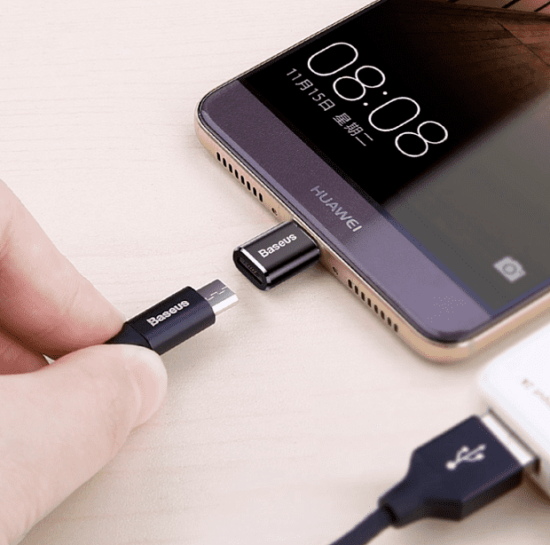 Переходник Baseus OTG с MicroUSB (F) на TypeC CAMOTG-01 (Black) - 4 Переходник Baseus OTG с MicroUSB (F) на TypeC CAMOTG-01 (Black) - 4