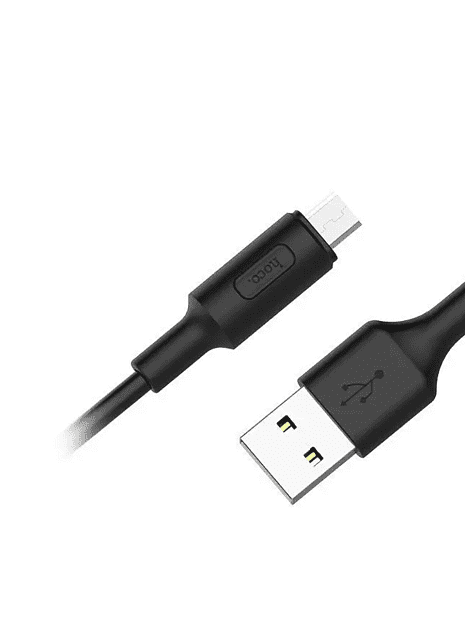 USB кабель HOCO X25 Soarer MicroUSB, 1м, PVC (черный) - 4